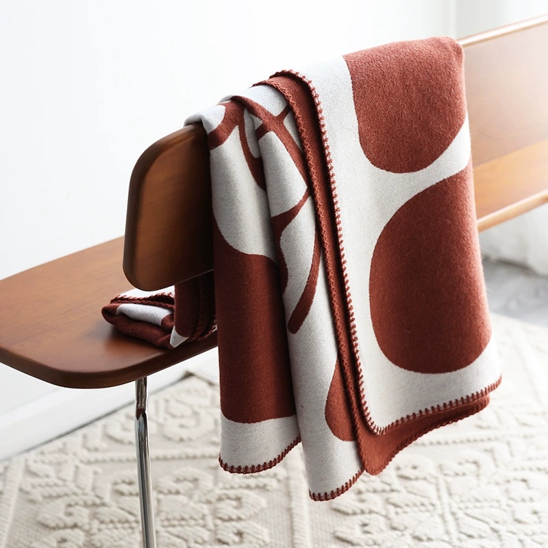 Cashmere Throw Blanket - Jacquard Faux Cashmere Blanket Casual Sofa