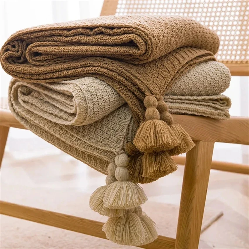 Cashmere Throw Blanket - Nordic Blankets for Bed Sofa Couch