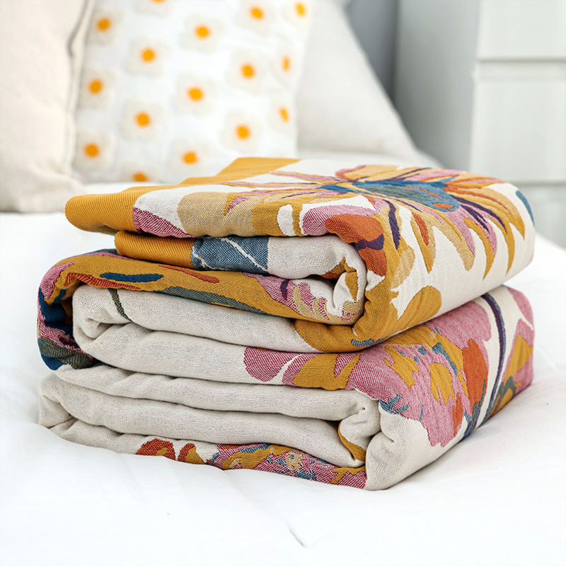 Cashmere Throw Blanket - Simple Cotton Blanket Muslin Gauze Throw