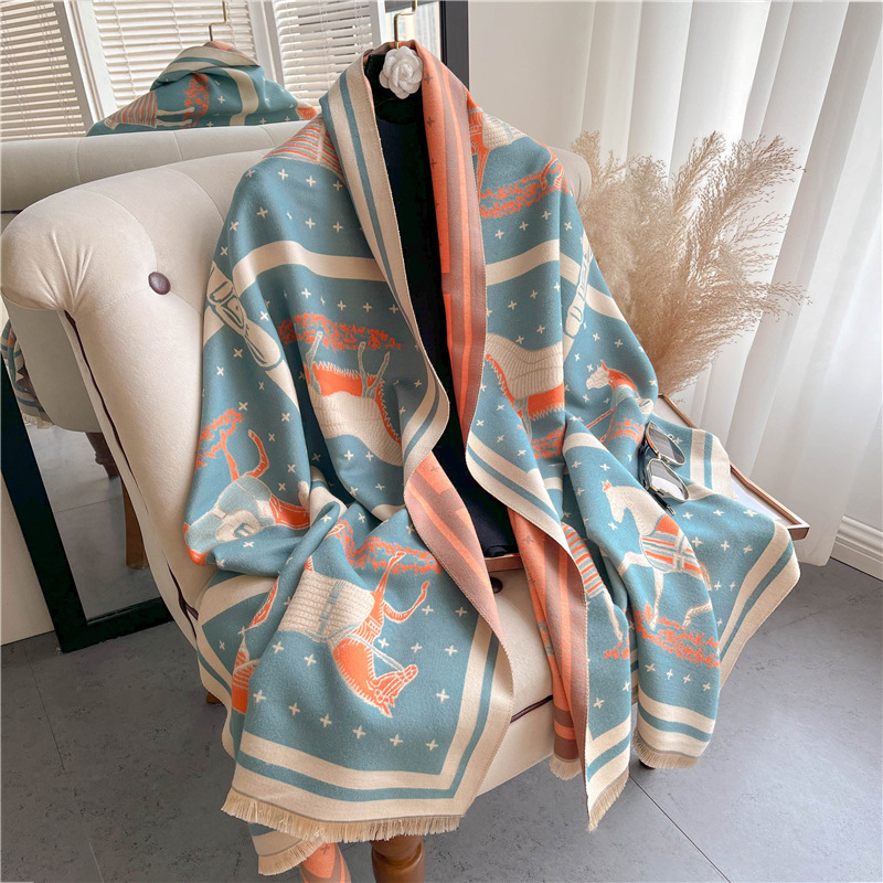 Luxury Horse Print Thick Cashm - Cashmere Throw Blanket recension och pris