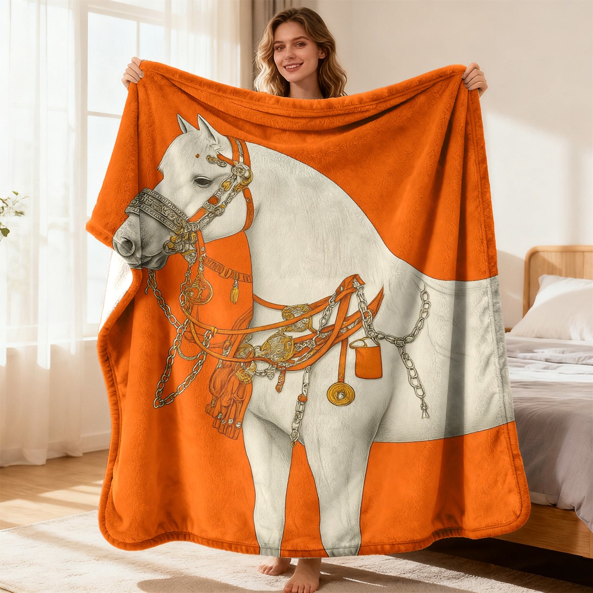 White Horse Fleece Blanket Equ - Cashmere Throw Blanket recension och pris